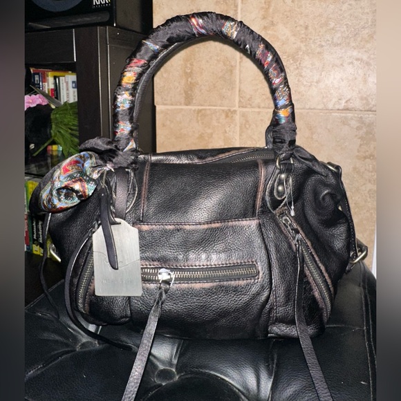 We The Free Handbags - We The Free Black Leather Satchel ‘Baby Emerson’ ( no scarf on handle)